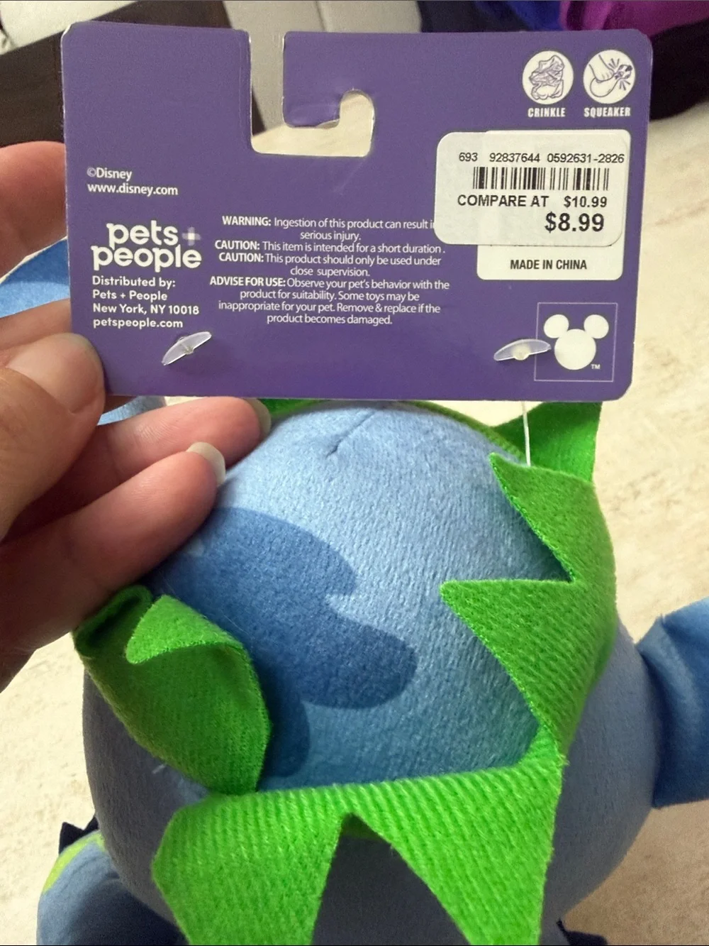 Disney dog toy Stitch Plush in Blue, Green, Pink and Yellow